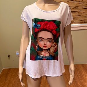 Graphic T-shirt With Freida And A Monkey Says Playa De Carmen Size XL